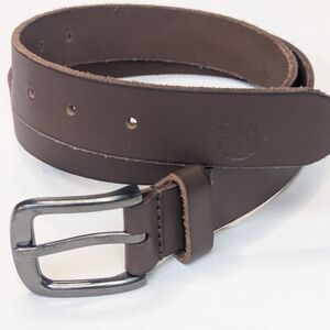 Timberland Men's Genuine Leather Belt – Classic, Casual Dress Belt Dark Brown
